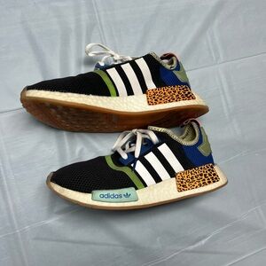 Adidas Kids' Black, Blue, and Green Sneakers